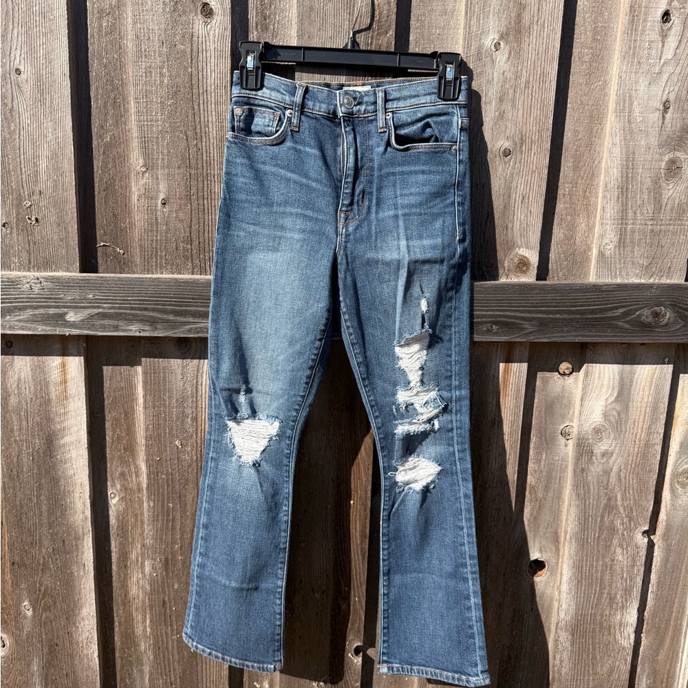 Hudson Brix High Rise Cropped Distressed Flare